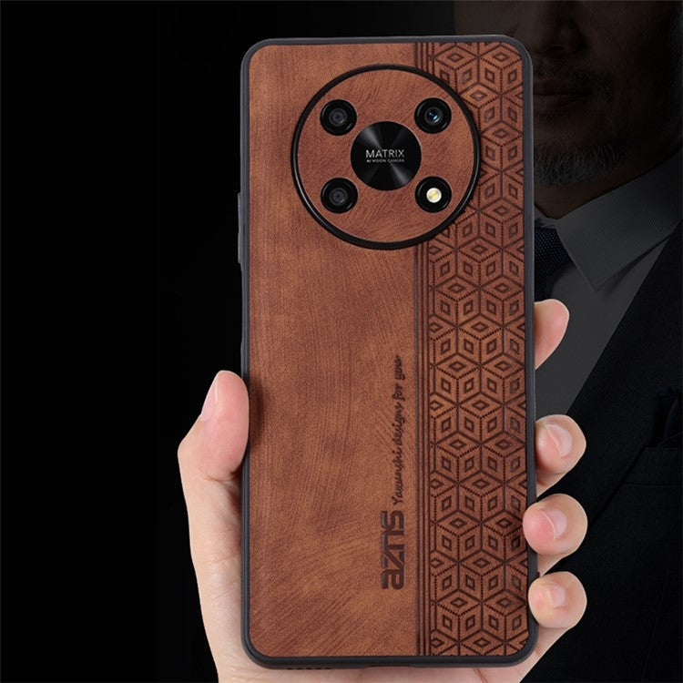 AZNS For Honor X9 5G / X30 5G / Magic4 Lite 5G Protective Case Anti-fall PU Leather Coated TPU Phone Cover - Black