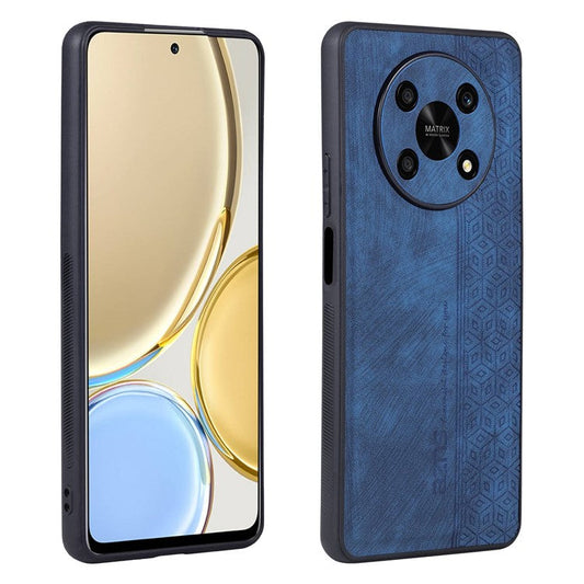 AZNS For Honor X9 5G / X30 5G / Magic4 Lite 5G Protective Case Anti-fall PU Leather Coated TPU Phone Cover - Blue