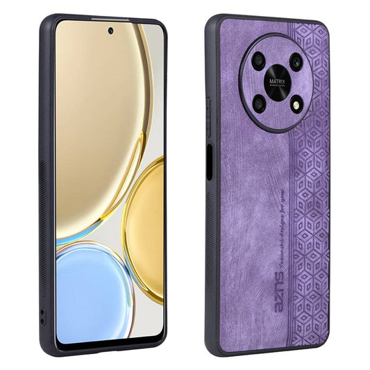 AZNS For Honor X9 5G / X30 5G / Magic4 Lite 5G Protective Case Anti-fall PU Leather Coated TPU Phone Cover - Purple