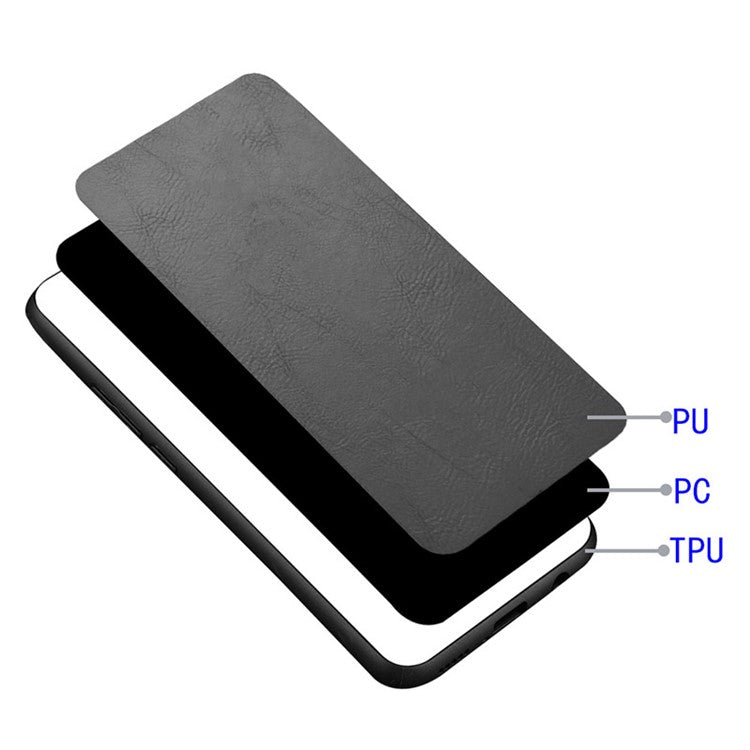 For Google Pixel 9 / Pixel 9 Pro Case Cowhide Texture Leather+TPU+PC Hybrid Phone Cover - Black