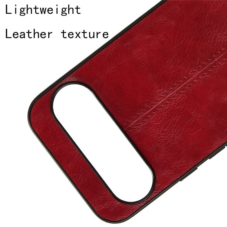 For Google Pixel 9 Pro XL Case Leather+TPU+PC Phone Cover Stitching Line - Red