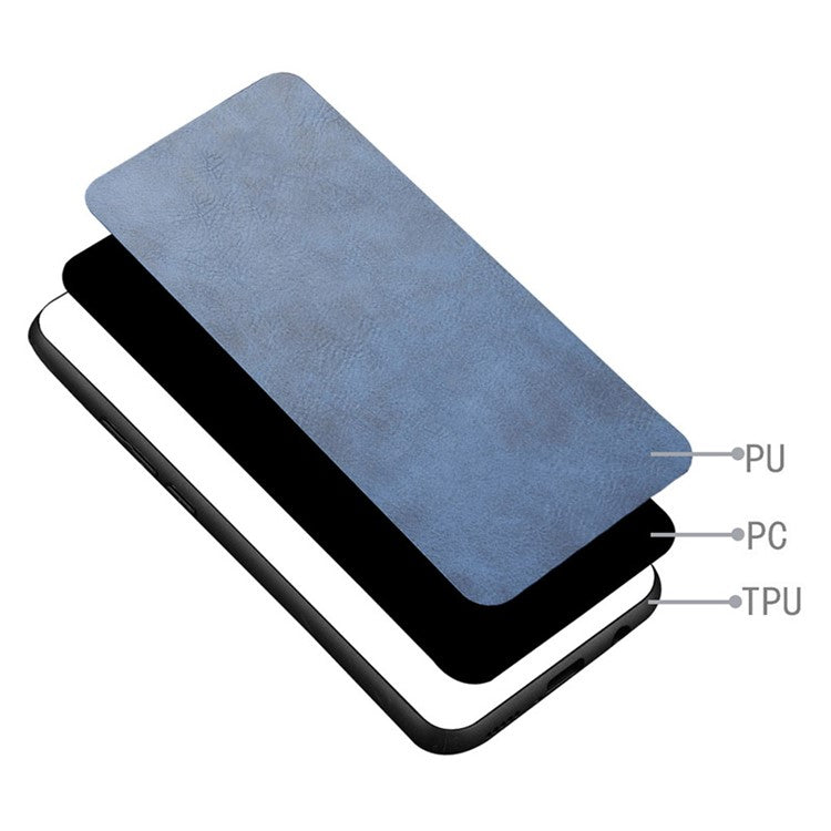 For Google Pixel 9 Pro XL Case Leather+TPU+PC Phone Cover Stitching Line - Blue