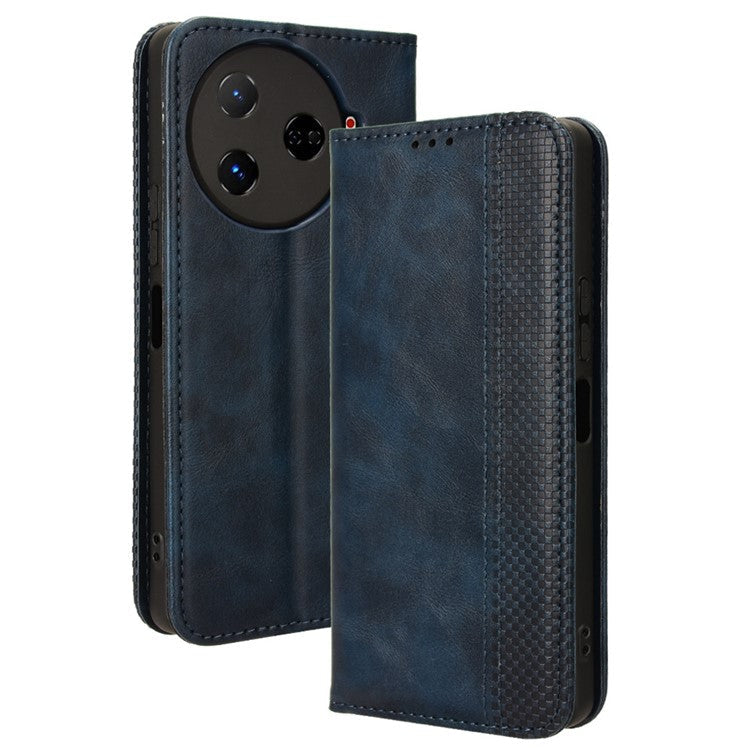 For TECNO Camon 30 Pro 5G / CL8 Case Stand Wallet Retro Leather Phone Cover - Blue