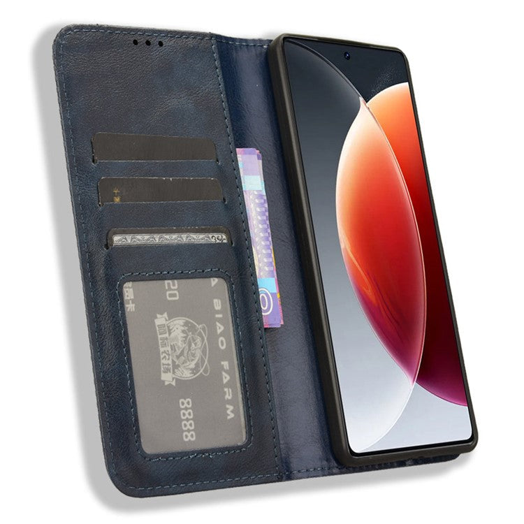 For TECNO Camon 30 Pro 5G / CL8 Case Stand Wallet Retro Leather Phone Cover - Blue