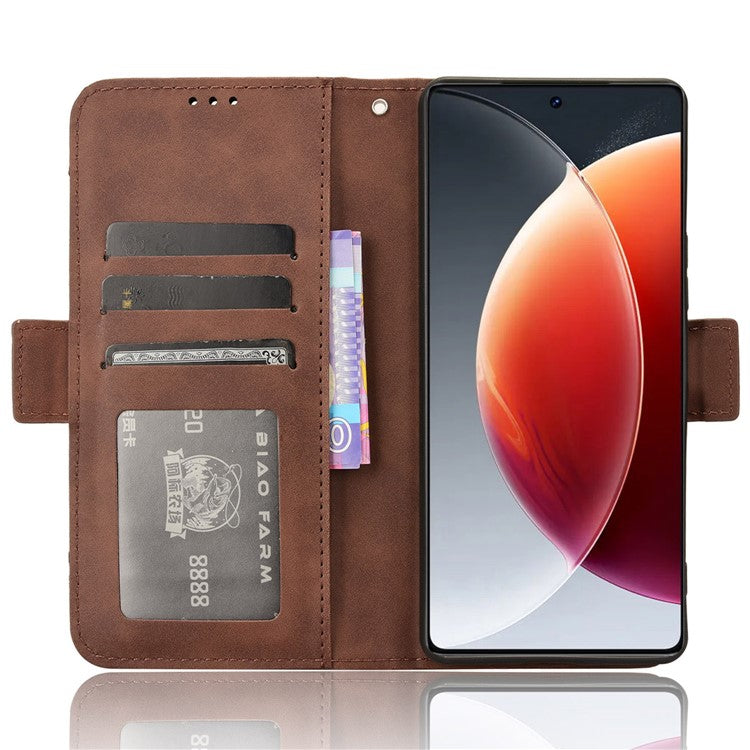 For TECNO Camon 30 Pro 5G CL8 Case Multiple Card Slots Leather Wallet Phone Cover - Brown