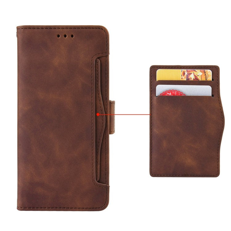 For TECNO Camon 30 Pro 5G CL8 Case Multiple Card Slots Leather Wallet Phone Cover - Brown
