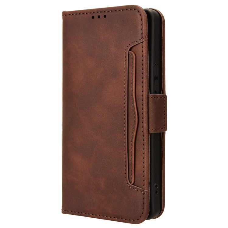 For TECNO Camon 30 Pro 5G CL8 Case Multiple Card Slots Leather Wallet Phone Cover - Brown