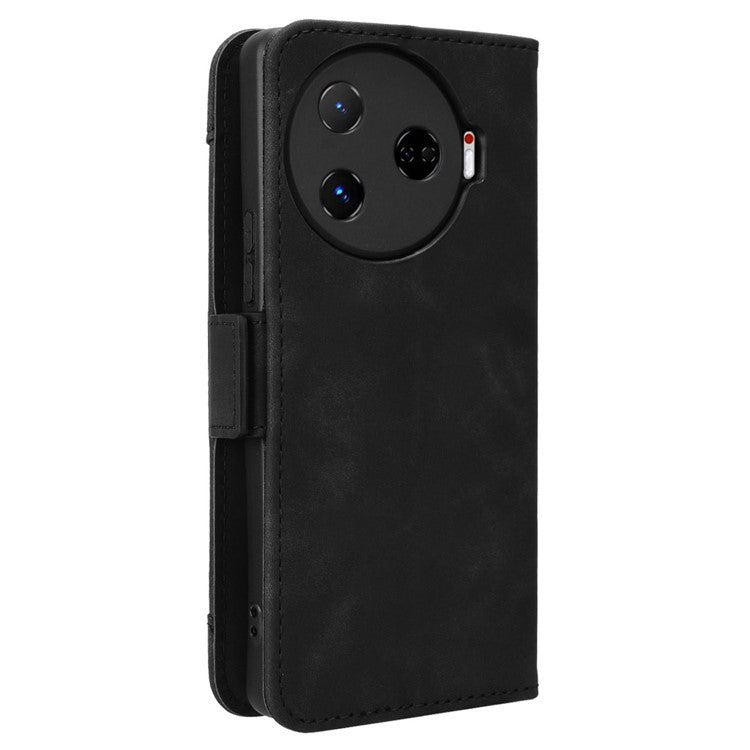 For TECNO Camon 30 Pro 5G CL8 Case Multiple Card Slots Leather Wallet Phone Cover - Black