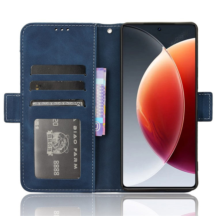 For TECNO Camon 30 Pro 5G CL8 Case Multiple Card Slots Leather Wallet Phone Cover - Blue