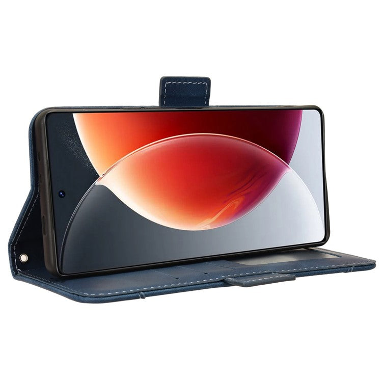 For TECNO Camon 30 Pro 5G CL8 Case Multiple Card Slots Leather Wallet Phone Cover - Blue