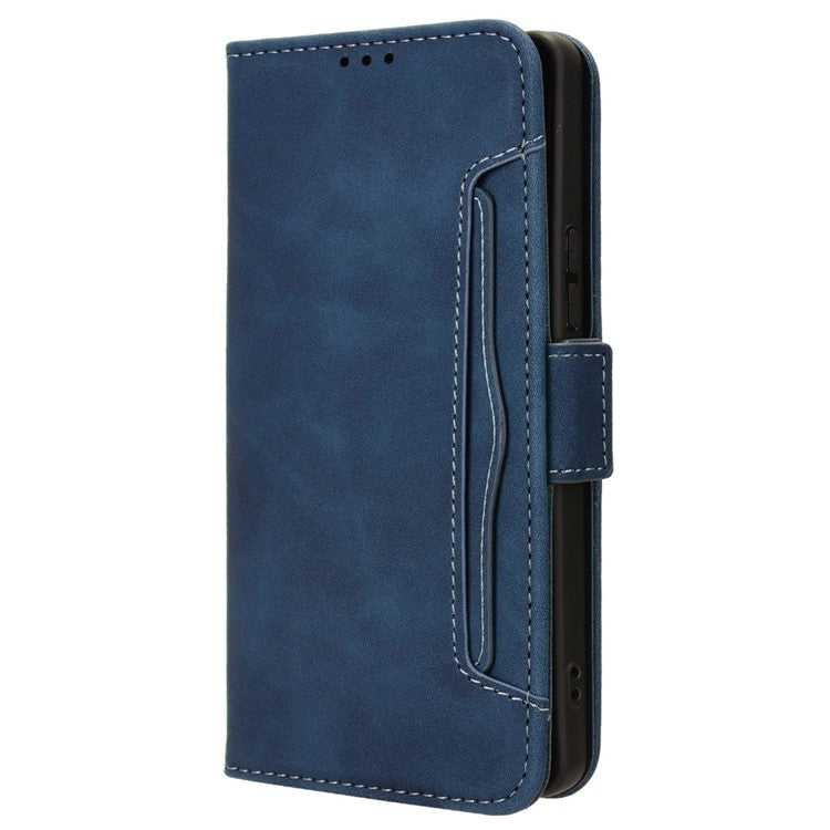 For TECNO Camon 30 Pro 5G CL8 Case Multiple Card Slots Leather Wallet Phone Cover - Blue