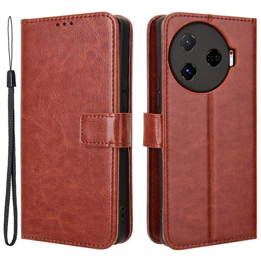 For TECNO Camon 30 Pro 5G CL8 Case Leather Phone Cover Wholesale Supplier - Brown