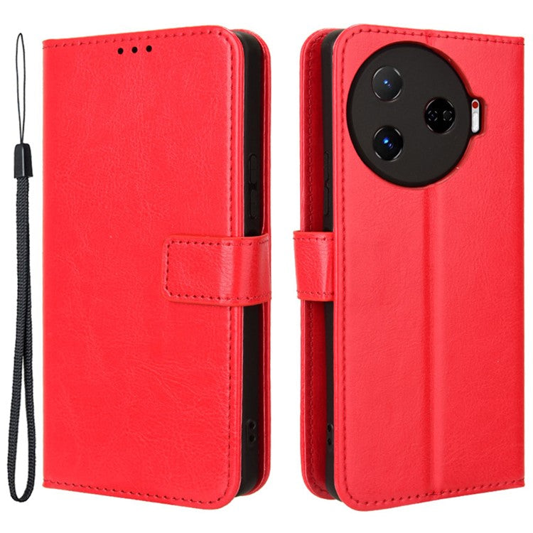 For TECNO Camon 30 Pro 5G CL8 Case Leather Phone Cover Wholesale Supplier - Red
