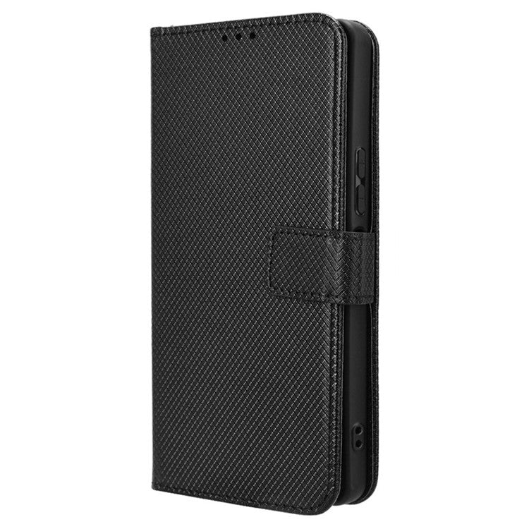 For TECNO Camon 30 Pro 5G CL8 Case Wallet Diamond Texture Leather Cover - Black