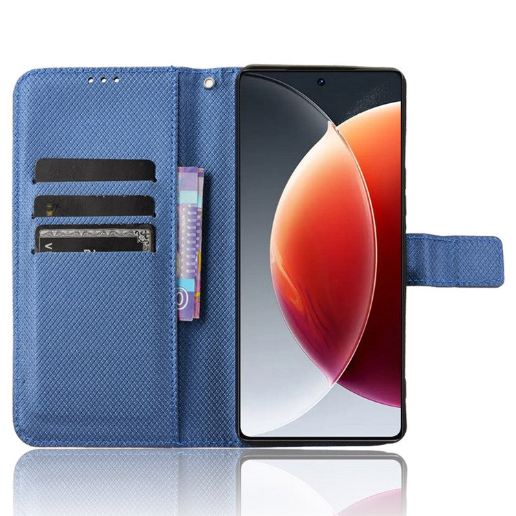For TECNO Camon 30 Pro 5G CL8 Case Wallet Diamond Texture Leather Cover - Blue