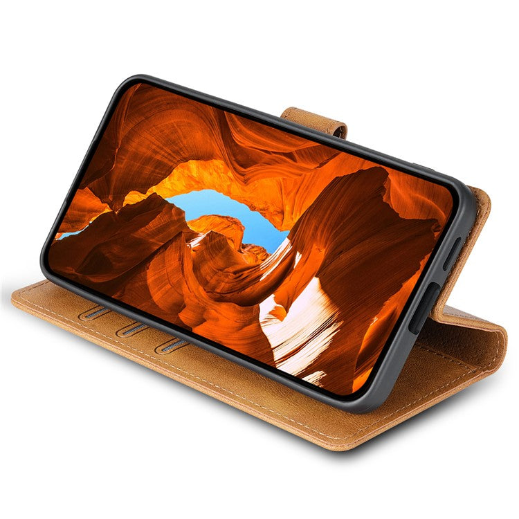 N.BEKUS CSJ-001 For Google Pixel 8 Pro Case Solid Color Leather Wallet Phone Cover - Brown