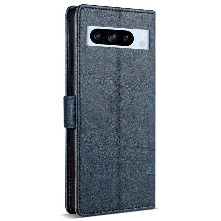 N.BEKUS CSJ-001 For Google Pixel 8 Pro Case Solid Color Leather Wallet Phone Cover - Blue
