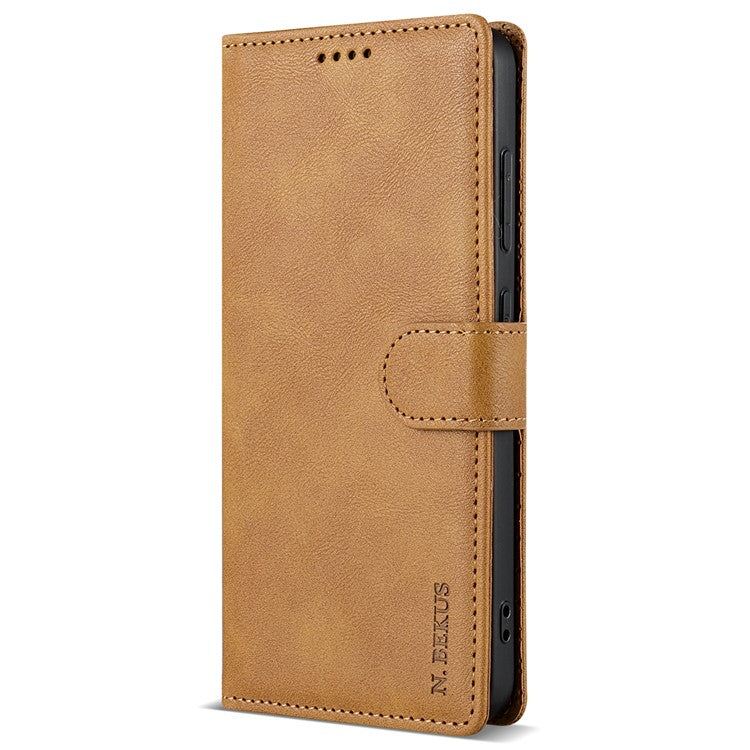 N.BEKUS CSJ-001 For Oppo Reno11 F 5G Wallet Case Solid Color Anti-Drop Leather Phone Cover - Brown