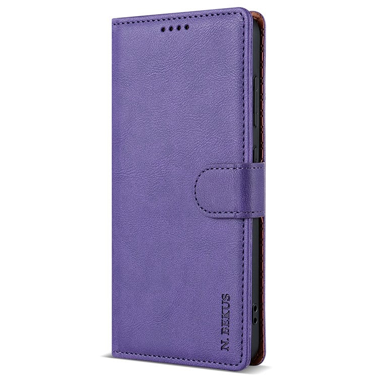 N.BEKUS CSJ-001 For Oppo Reno11 F 5G Wallet Case Solid Color Anti-Drop Leather Phone Cover - Purple