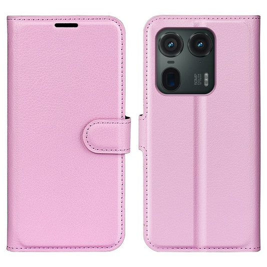 For Motorola Edge 50 Ultra 5G / Moto X50 Ultra 5G Wallet Case Litchi Texture Leather Phone Cover - Pink