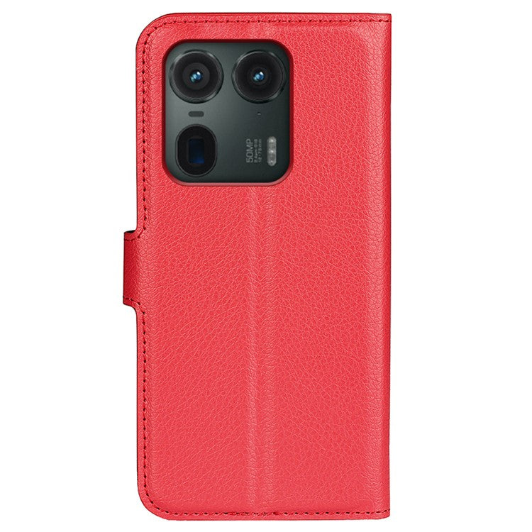 For Motorola Edge 50 Ultra 5G / Moto X50 Ultra 5G Wallet Case Litchi Texture Leather Phone Cover - Red
