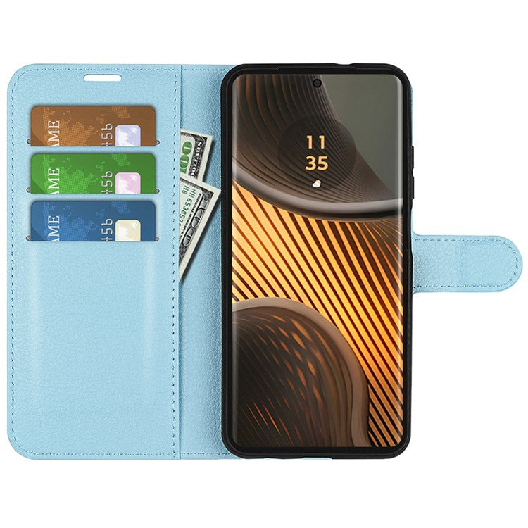 For Motorola Edge 50 Ultra 5G / Moto X50 Ultra 5G Wallet Case Litchi Texture Leather Phone Cover - Blue