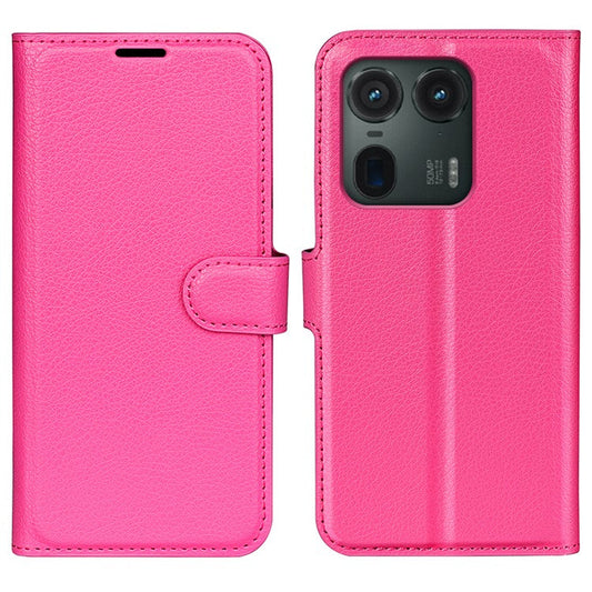 For Motorola Edge 50 Ultra 5G / Moto X50 Ultra 5G Wallet Case Litchi Texture Leather Phone Cover - Rose