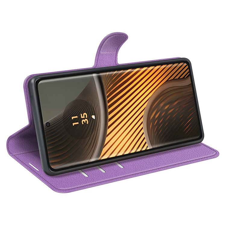 For Motorola Edge 50 Ultra 5G / Moto X50 Ultra 5G Wallet Case Litchi Texture Leather Phone Cover - Purple