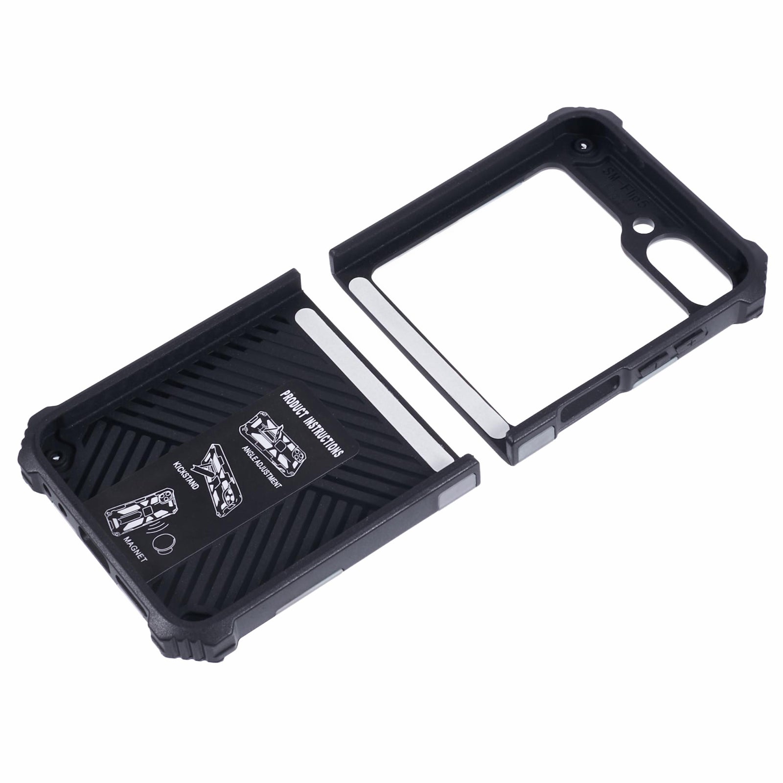 For Samsung Galaxy Z Flip6 5G Case Kickstand PC+TPU Camo Protective Cover - Navy Blue