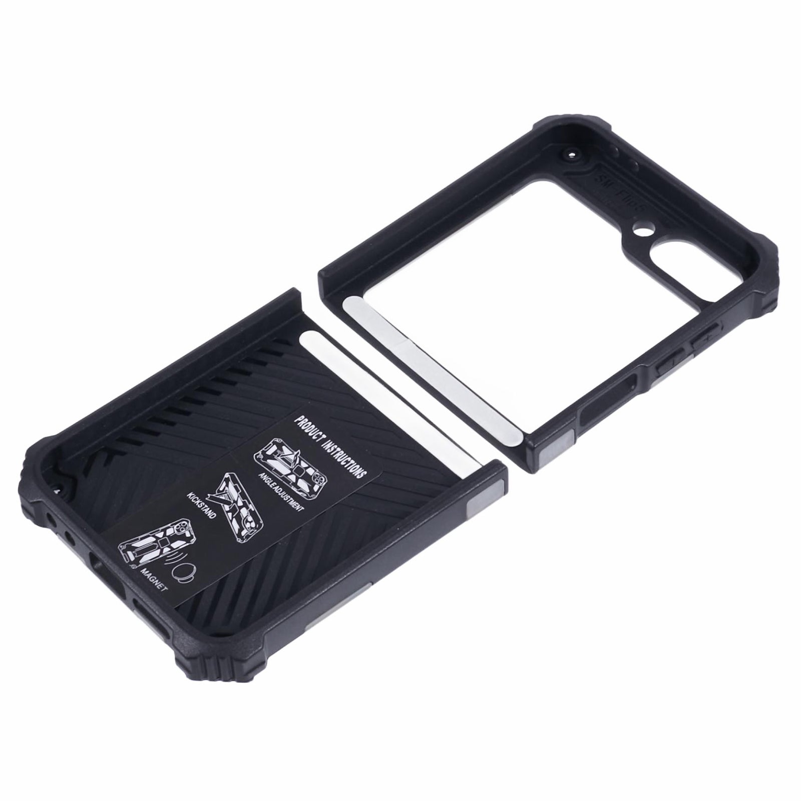 For Samsung Galaxy Z Flip6 5G Case Kickstand PC+TPU Camo Protective Cover - Army Green