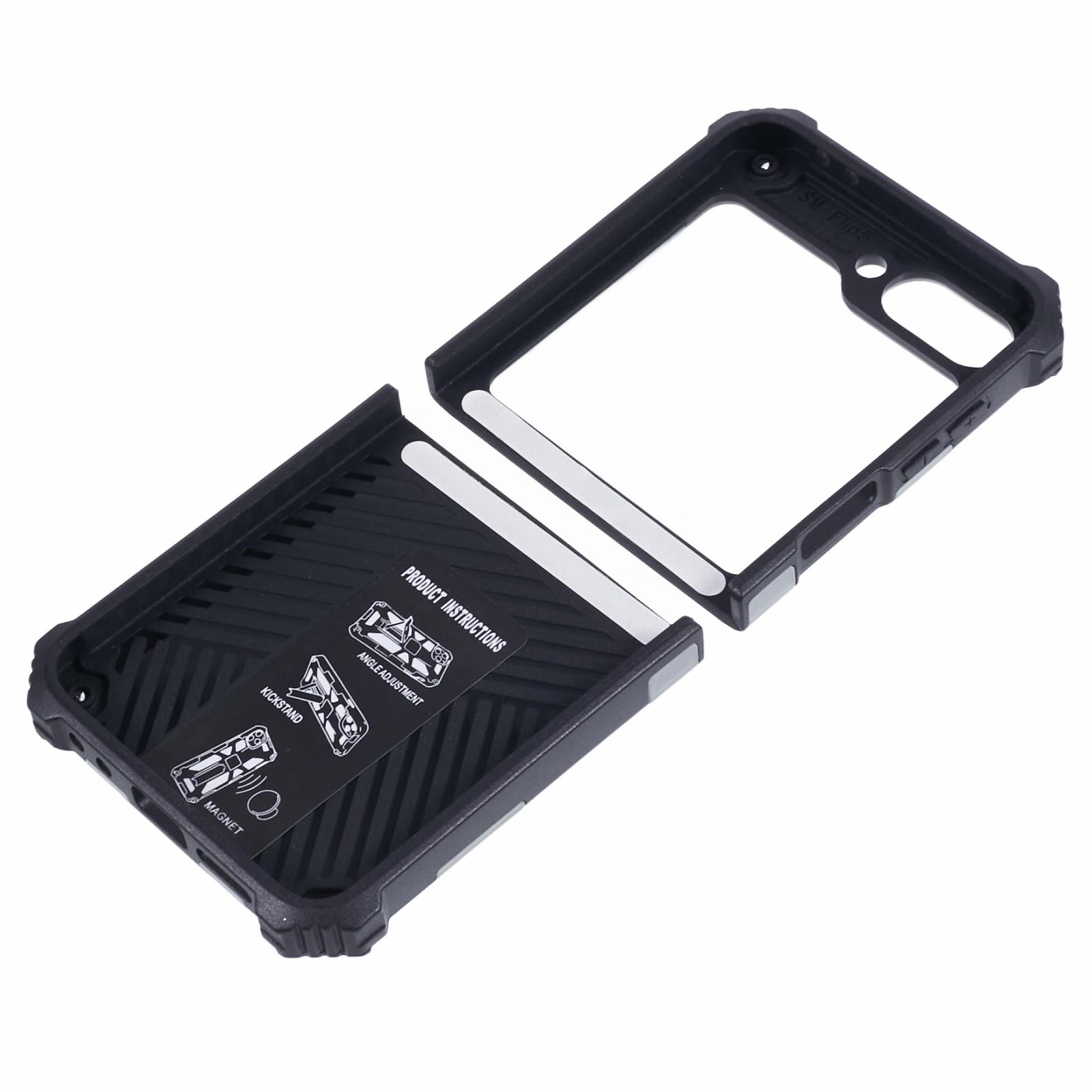 For Samsung Galaxy Z Flip6 5G Case Kickstand PC+TPU Camo Protective Cover - Light Green