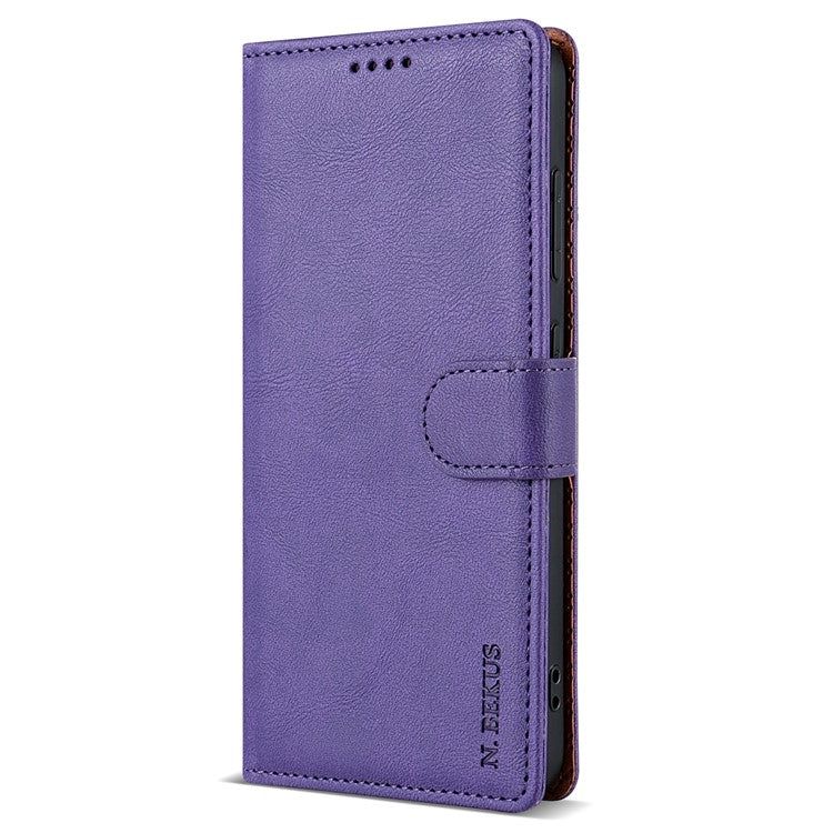 N.BEKUS CSJ-001 For Samsung Galaxy A34 5G Case PU Leather Cover with Wallet Stand - Purple