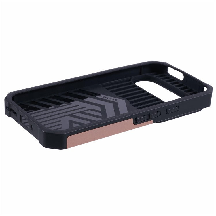 For Google Pixel 9 / Pixel 9 Pro Case Card Holder PC+TPU Kickstand Phone Cover with Lens Protection - Rose Gold