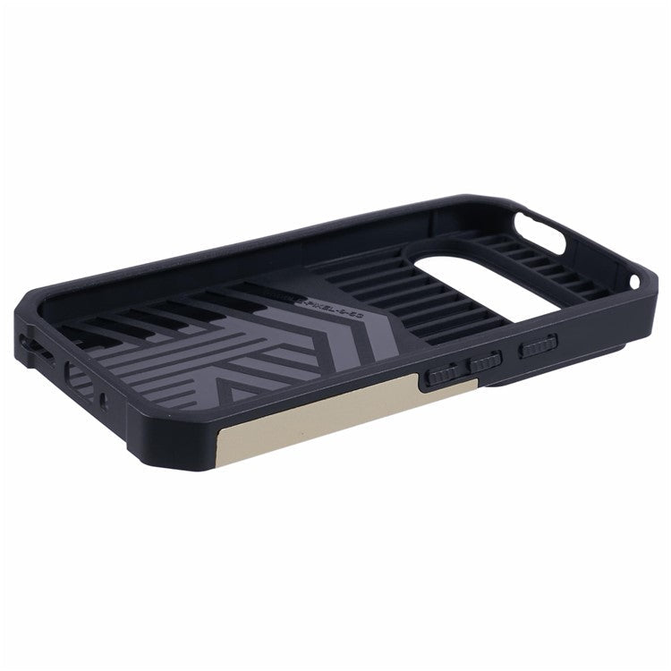 For Google Pixel 9 / Pixel 9 Pro Case Card Holder PC+TPU Kickstand Phone Cover with Lens Protection - Gold