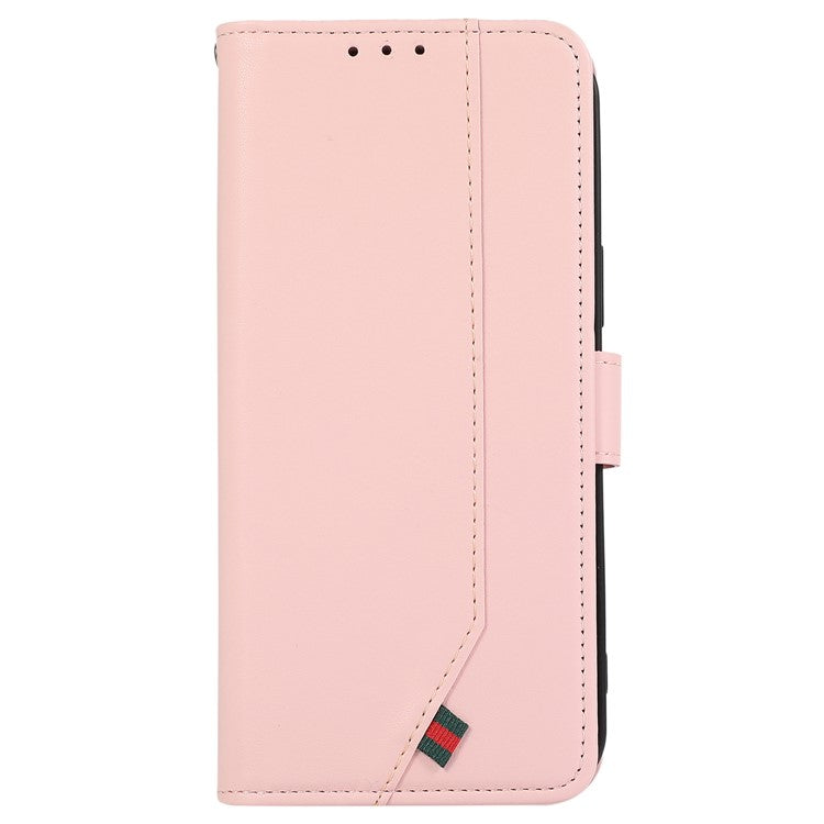 For iPhone 16 Case RFID Blocking Card Slots Leather Stand Phone Cover - Pink