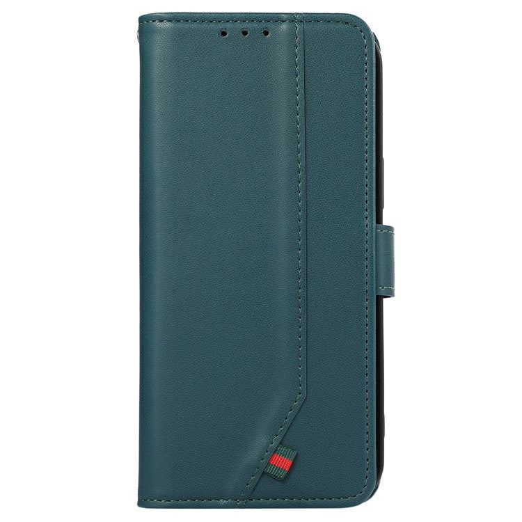 For iPhone 16 Case RFID Blocking Card Slots Leather Stand Phone Cover - Green