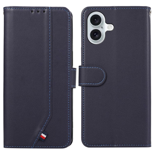 For iPhone 16 Plus Case RFID Blocking Flip Leather Phone Cover - Blue
