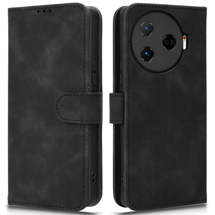 For TECNO Camon 30 Pro 5G Case Skin-Feel Leather Phone Cover - Black