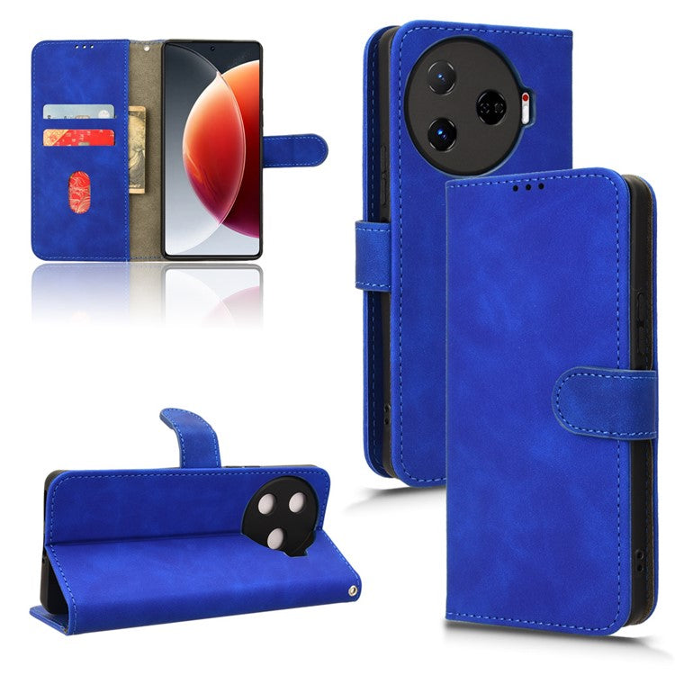 For TECNO Camon 30 Pro 5G Case Skin-Feel Leather Phone Cover - Blue