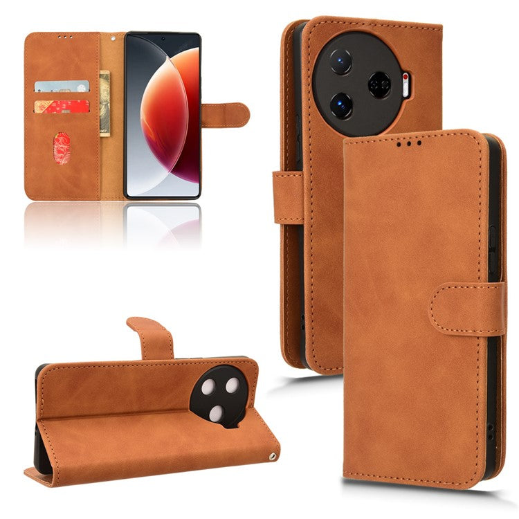 For TECNO Camon 30 Pro 5G Case Skin-Feel Leather Phone Cover - Brown