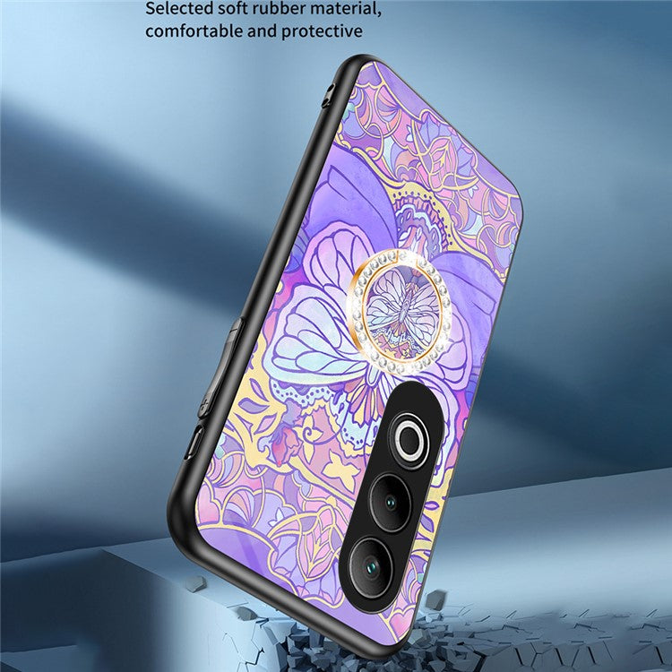 For OnePlus Nord CE4 5G Case Pattern Print Tempered Glass Kickstand Phone Cover - Brilliant Butterfly