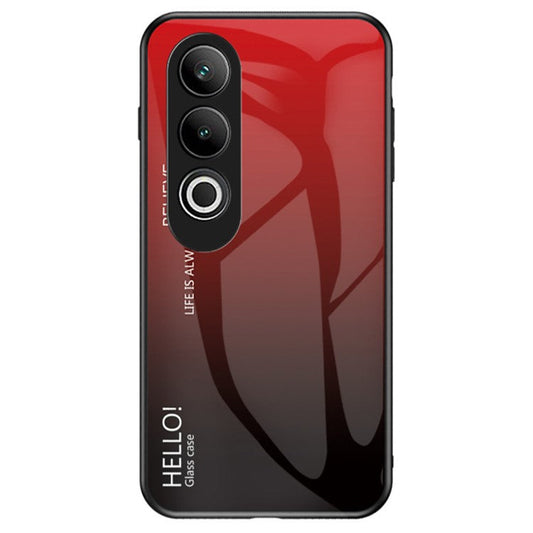 For OnePlus Nord CE4 5G Case Tempered Glass Gradient Color Phone Cover - Gradient Red Black