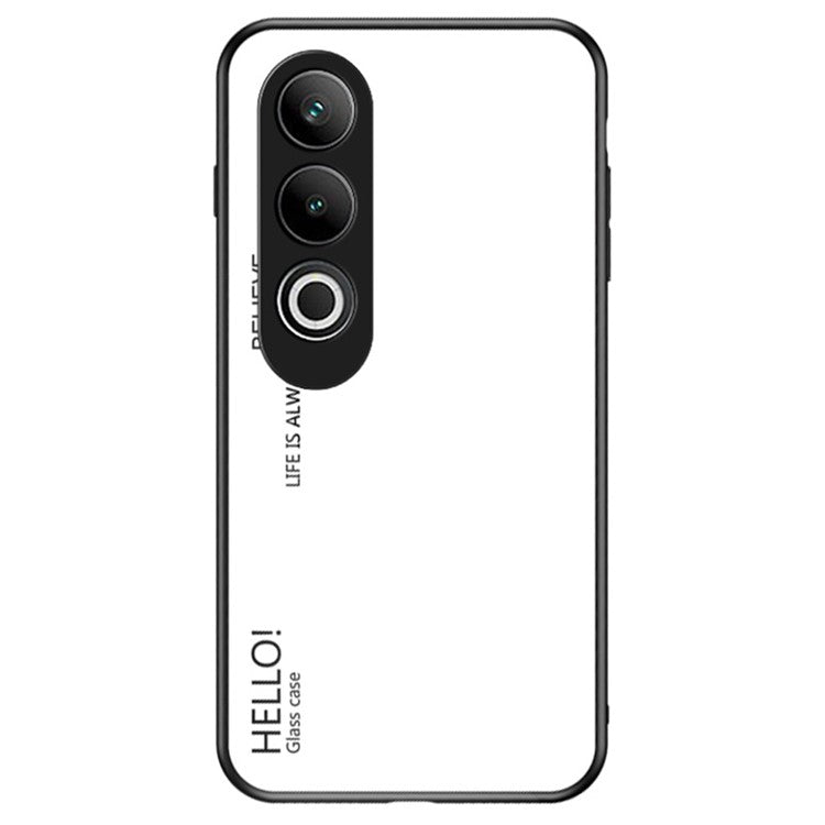 For OnePlus Nord CE4 5G Case Tempered Glass Gradient Color Phone Cover - White