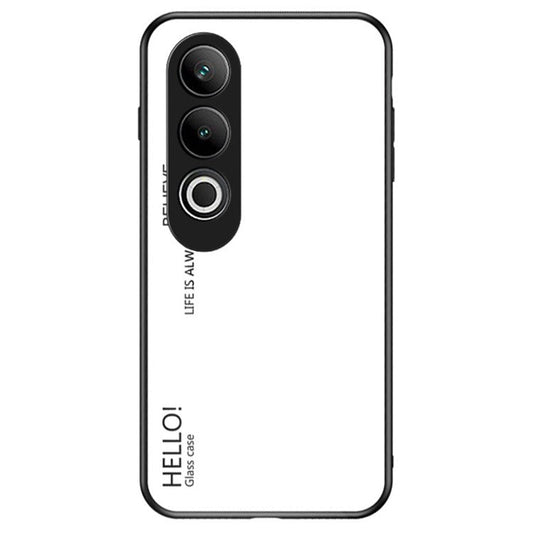 For OnePlus Nord CE4 5G Case Tempered Glass Gradient Color Phone Cover - White