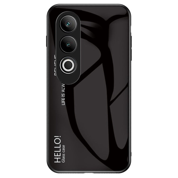 For OnePlus Nord CE4 5G Case Tempered Glass Gradient Color Phone Cover - Black