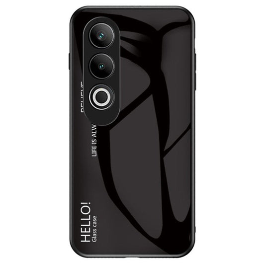 For OnePlus Nord CE4 5G Case Tempered Glass Gradient Color Phone Cover - Black