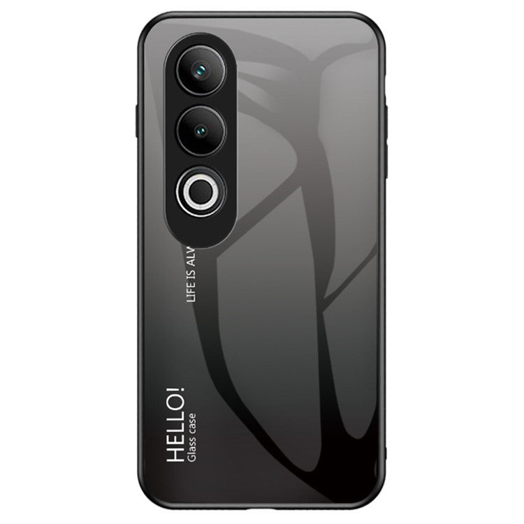 For OnePlus Nord CE4 5G Case Tempered Glass Gradient Color Phone Cover - Gradient Black Grey