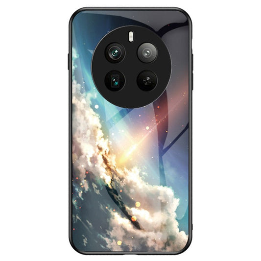 For Realme 12 Pro 5G / 12 Pro+ 5G Case Slim Tempered Glass Phone Cover Starry Sky Pattern Design - Bright Starry Sky