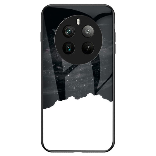 For Realme 12 Pro 5G / 12 Pro+ 5G Case Slim Tempered Glass Phone Cover Starry Sky Pattern Design - Cosmic Starry Sky