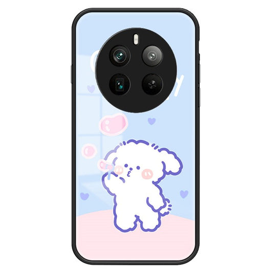 For Realme 12 Pro+ 5G / 12 Pro Case Shockproof Tempered Glass Phone Cover Cartoon Animal - Bubble Dog